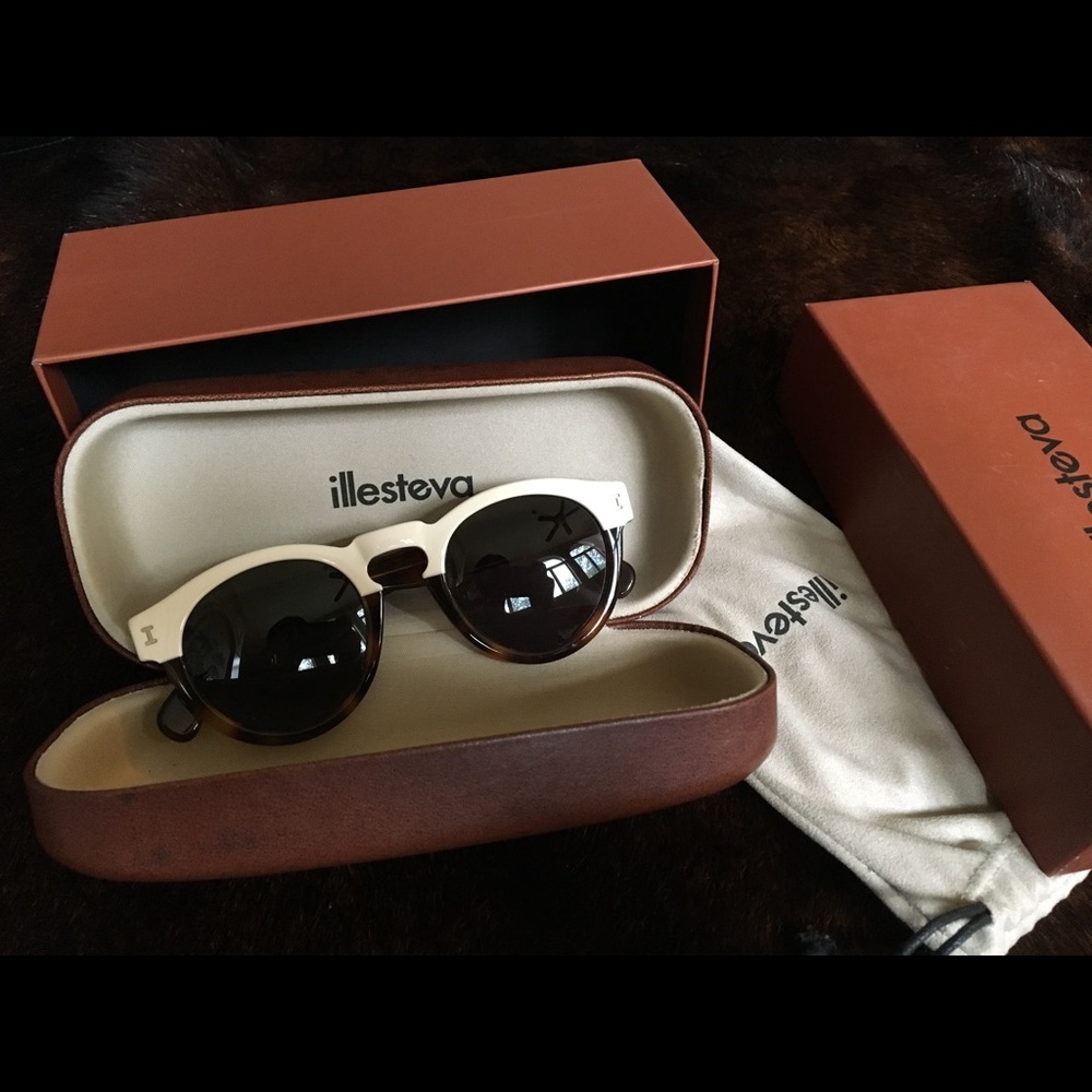 Illesteva Brown and Cream Sunglasses